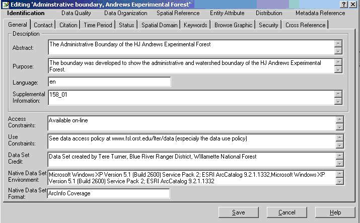 image of ArcCatalog edit metadata tool